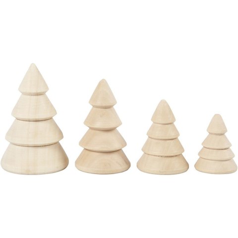 Choinki z drewna H: 3,3-6,3 cm 4 szt. Choinki z drewna H: 3,3-6,3 cm 4 szt.