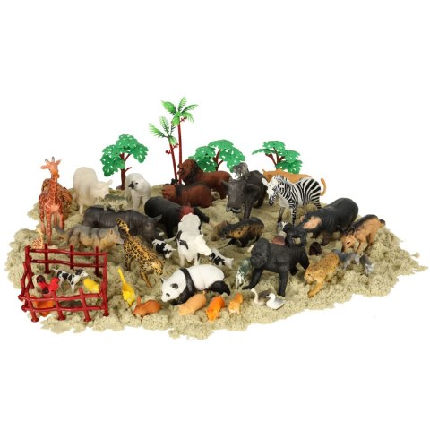 Figurki zwierzęta zoo zestaw do zabawy 59 el. Figurki zwierzęta zoo zestaw do zabawy 59 el.