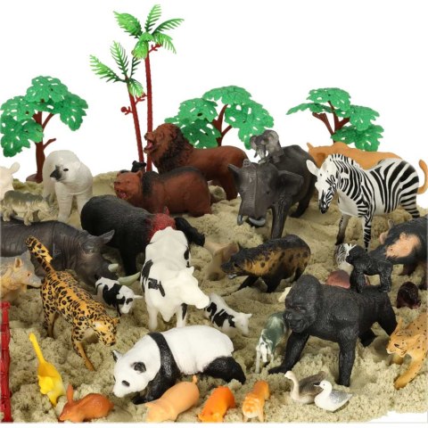 Figurki zwierzęta zoo zestaw do zabawy 59 el. Figurki zwierzęta zoo zestaw do zabawy 59 el.