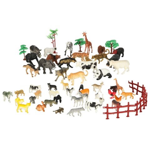 Figurki zwierzęta zoo zestaw do zabawy 59 el. Figurki zwierzęta zoo zestaw do zabawy 59 el.