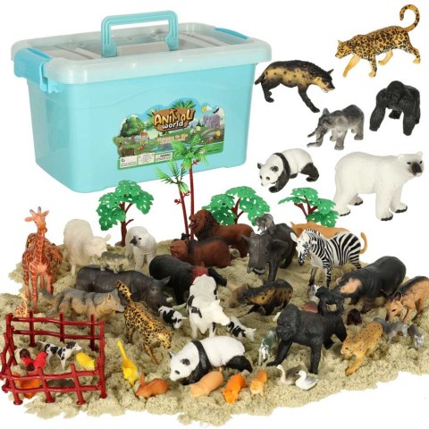 Figurki zwierzęta zoo zestaw do zabawy 59 el. Figurki zwierzęta zoo zestaw do zabawy 59 el.