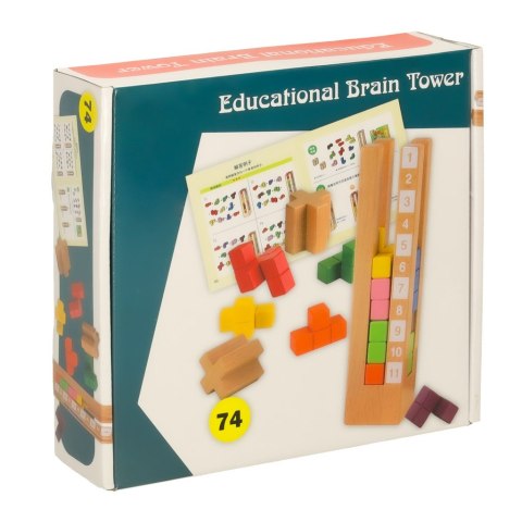Klocki drewniane edukacyjne układanka Montessori kolorowe Klocki drewniane edukacyjne układanka Montessori kolorowe
