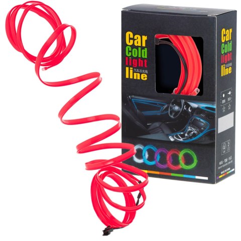 Oświetlenie ambientowe LED do samochodu / auta USB / 12V taśma 5m czerwona Oświetlenie ambientowe LED do samochodu / auta USB / 12V taśma 5m czerwona