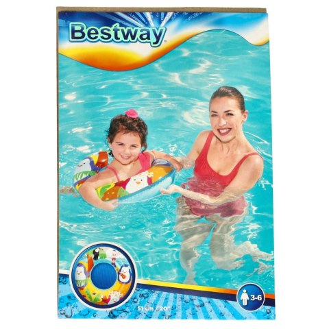 Kółko do pływania dmuchane BESTWAY 36113 pingwiny 51cm Kółko do pływania dmuchane BESTWAY 36113 pingwiny 51cm