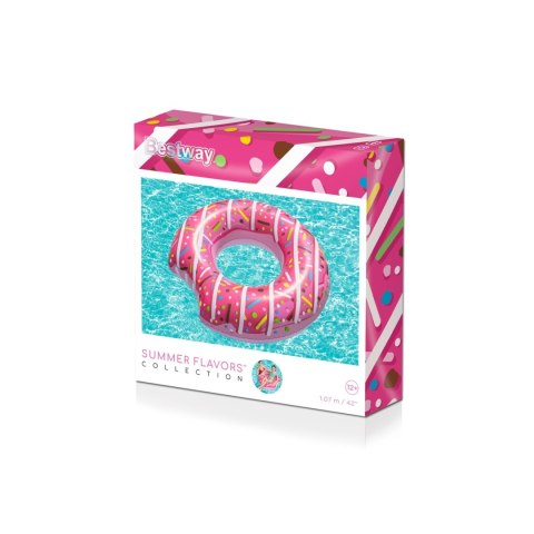 Kółko do pływania dmuchane BESTWAY 36118 donut różowe 107cm Kółko do pływania dmuchane BESTWAY 36118 donut różowe 107cm