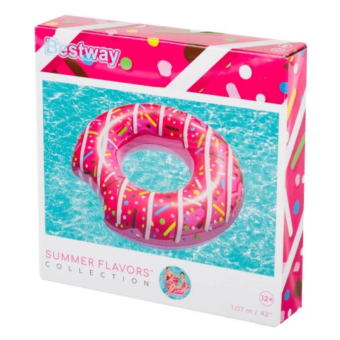 Kółko do pływania dmuchane BESTWAY 36118 donut różowe 107cm Kółko do pływania dmuchane BESTWAY 36118 donut różowe 107cm