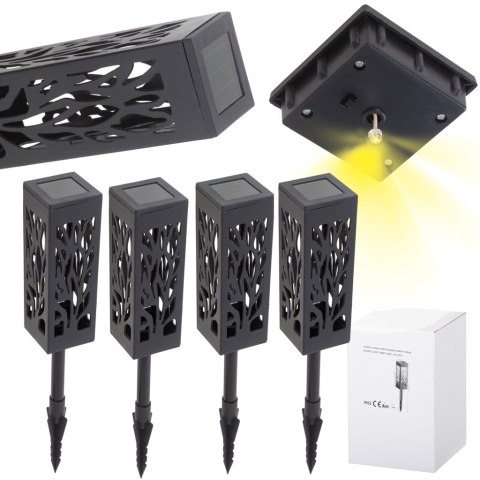 Lampy lampiony solarne stojące dekoracyjne 4 sztuki Lampy lampiony solarne stojące dekoracyjne 4 sztuki