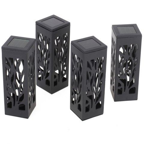 Lampy lampiony solarne stojące dekoracyjne 4 sztuki Lampy lampiony solarne stojące dekoracyjne 4 sztuki