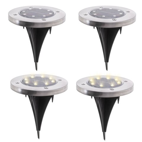 Lampy ogrodowe solarne najazdowe gruntowe 8LED 4szt. zimny biały Lampy ogrodowe solarne najazdowe gruntowe 8LED 4szt. zimny biały
