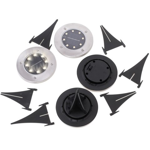 Lampy ogrodowe solarne najazdowe gruntowe 8LED 4szt. zimny biały Lampy ogrodowe solarne najazdowe gruntowe 8LED 4szt. zimny biały