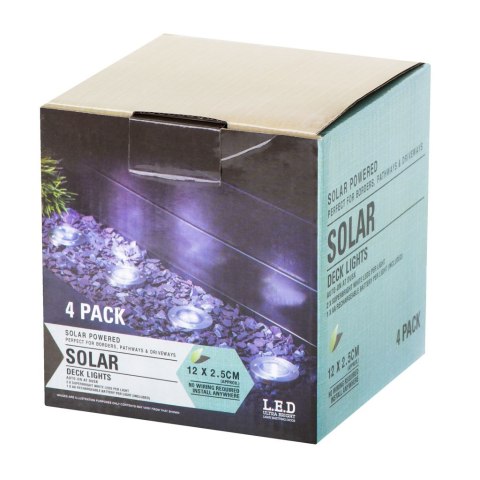 Lampy ogrodowe solarne najazdowe gruntowe 8LED 4szt. zimny biały Lampy ogrodowe solarne najazdowe gruntowe 8LED 4szt. zimny biały