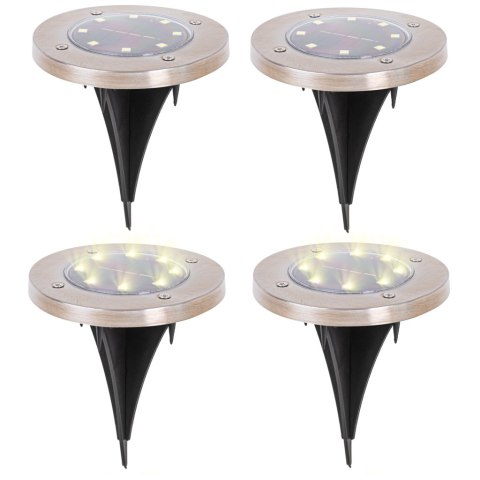 Lampy solarne gruntowe najazdowe ogrodowe 8LED 4szt. ciepły biały Lampy solarne gruntowe najazdowe ogrodowe 8LED 4szt. ciepły biały