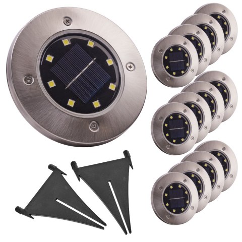 Lampa solarna ogrodowa LED najazdowa gruntowa 12szt Lampa solarna ogrodowa LED najazdowa gruntowa 12szt