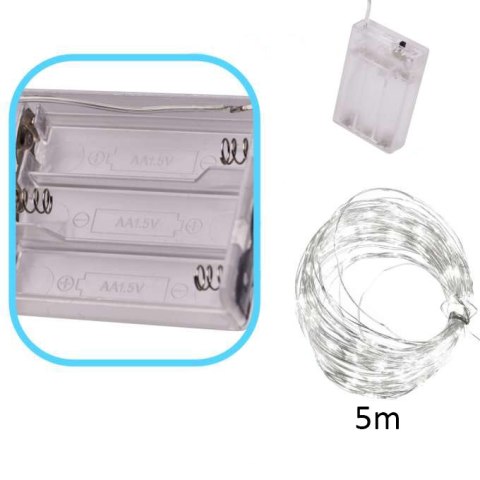 Lampki LED druciki dekoracyjne 5m 50LED świąteczne choinkowe ciepły biały Lampki LED druciki dekoracyjne 5m 50LED świąteczne choinkowe ciepły biały