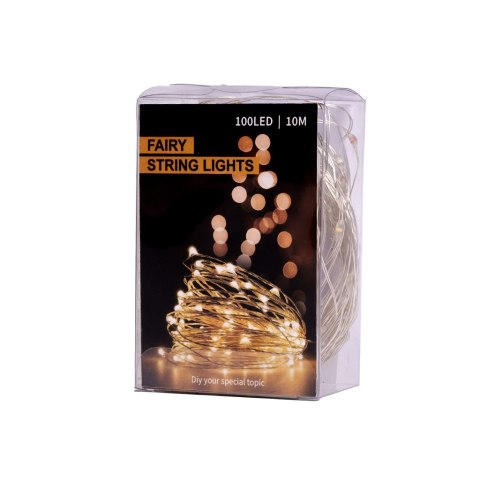 Lampki LED druciki dekoracyjne świąteczne choinkowe 10m 100LED ciepły biały Lampki LED druciki dekoracyjne świąteczne choinkowe 10m 100LED ciepły biały