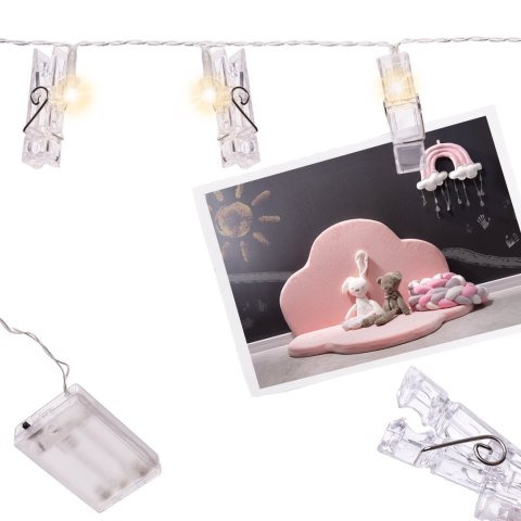 Lampki LED klamerki klipsy spinacze na zdjęcia 1,5m 10LED ciepły biały na baterie Lampki LED klamerki klipsy spinacze na zdjęcia 1,5m 10LED ciepły biały na baterie