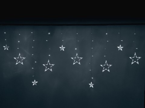 Lampki LED kurtyna gwiazdki świąteczne choinkowe 2,5m 138LED zimny biały 8 trybów świecenia Lampki LED kurtyna gwiazdki świąteczne choinkowe 2,5m 138LED zimny biały 8 trybów świecenia