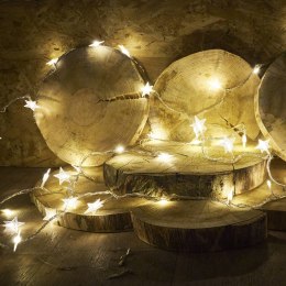 Lampki LED łańcuch gwiazdki świąteczne choinkowe 10m 100LED ciepły biały 8 trybów świecenia