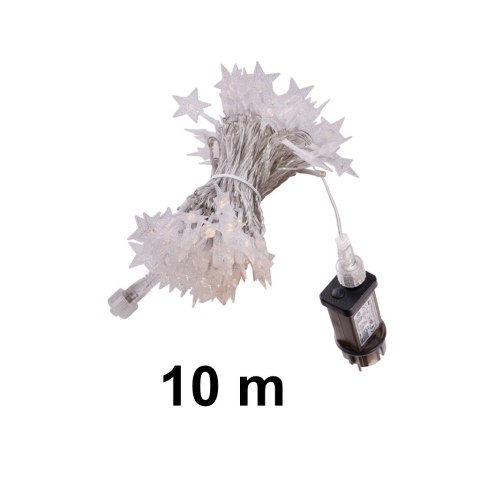 Lampki LED łańcuch gwiazdki świąteczne choinkowe 10m 100LED ciepły biały 8 trybów świecenia Lampki LED łańcuch gwiazdki świąteczne choinkowe 10m 100LED ciepły biały 8 trybów świecenia