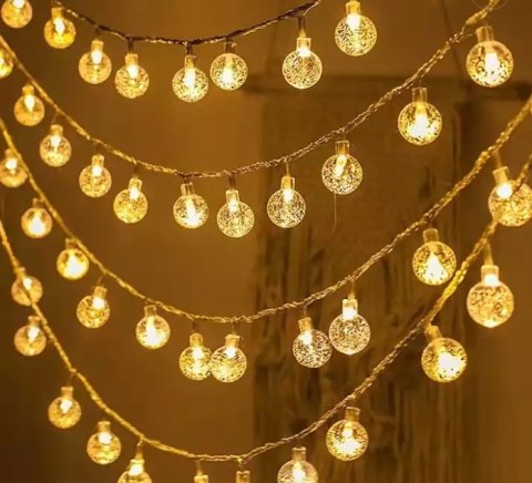 Lampki LED łańcuch kulki ślub wesele 10m 100LED ciepły biały Lampki LED łańcuch kulki ślub wesele 10m 100LED ciepły biały