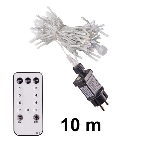 Lampki LED łańcuch lampki choinkowe świąteczne 10m 100LED pilot zasilacz Lampki LED łańcuch lampki choinkowe świąteczne 10m 100LED pilot zasilacz