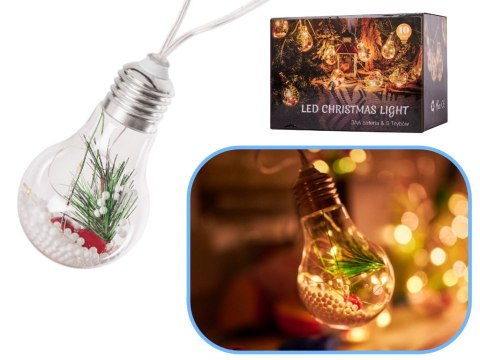 Lampki LED łańcuch na baterie kurtyna lampki choinkowe świąteczne kule z dekoracją 3m 50LED ciepły Lampki LED łańcuch na baterie kurtyna lampki choinkowe świąteczne kule z dekoracją 3m 50LED ciepły