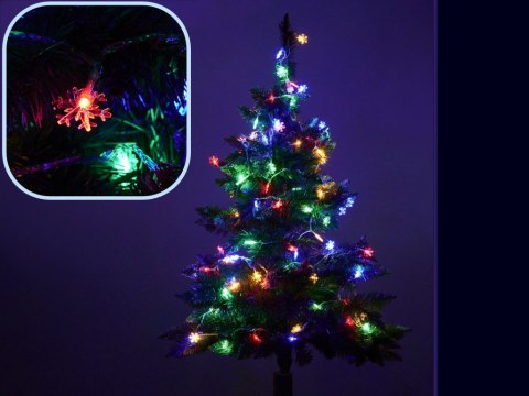 Lampki LED łańcuch płatki śniegu 10m 100LED multikolor 8 trybów świecenia Lampki LED łańcuch płatki śniegu 10m 100LED multikolor 8 trybów świecenia