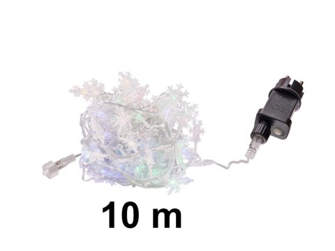 Lampki LED łańcuch płatki śniegu 10m 100LED multikolor 8 trybów świecenia Lampki LED łańcuch płatki śniegu 10m 100LED multikolor 8 trybów świecenia