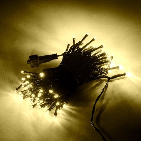 Lampki LED łańcuch świetlny świąteczne choinkowe 10m 100LED ciepły biały 8 trybów świecenia Lampki LED łańcuch świetlny świąteczne choinkowe 10m 100LED ciepły biały 8 trybów świecenia