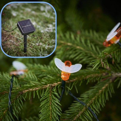 Lampki solarne ogrodowe łańcuch pszczółki 4,5m 30LED ciepły Lampki solarne ogrodowe łańcuch pszczółki 4,5m 30LED ciepły