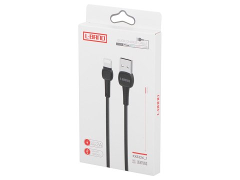 L-BRNO Kabel Lighting szybkie ładowanie USB-A czarny 2A 100 cm L-BRNO Kabel Lighting szybkie ładowanie USB-A czarny 2A 100 cm