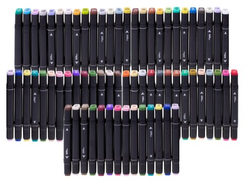 Markery dwustronne alkoholowe w etui 48 sztuk Markery dwustronne alkoholowe w etui 48 sztuk