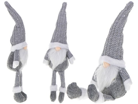 Krasnal skrzat świąteczny z brodą szary 47cm Krasnal skrzat świąteczny z brodą szary 47cm
