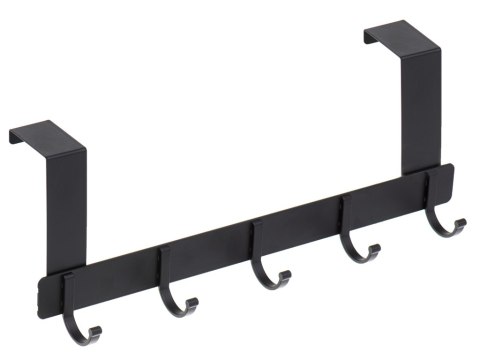 Wieszak haczyk na drzwi ubrania 32cm 5 haków czarny Wieszak haczyk na drzwi ubrania 32cm 5 haków czarny