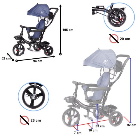 Rowerek trójkołowy Trike Fix Lite granatowy Rowerek trójkołowy Trike Fix Lite granatowy