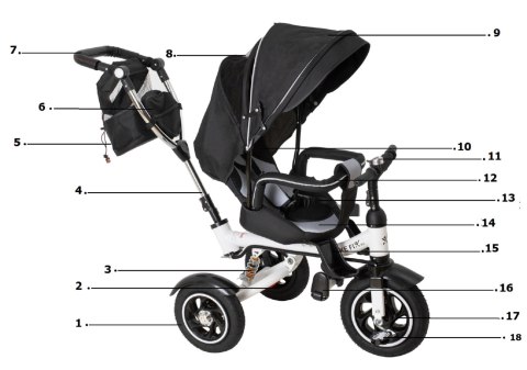 Rowerek Trójkołowy Trike Fix V3 czarny Rowerek Trójkołowy Trike Fix V3 czarny