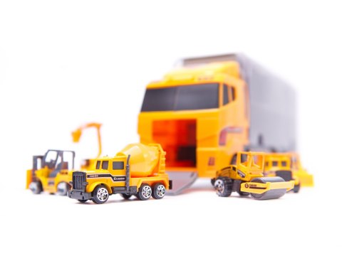 Transporter ciężarówka TIR wyrzutnia + metalowe auta maszyny budowlane Transporter ciężarówka TIR wyrzutnia + metalowe auta maszyny budowlane