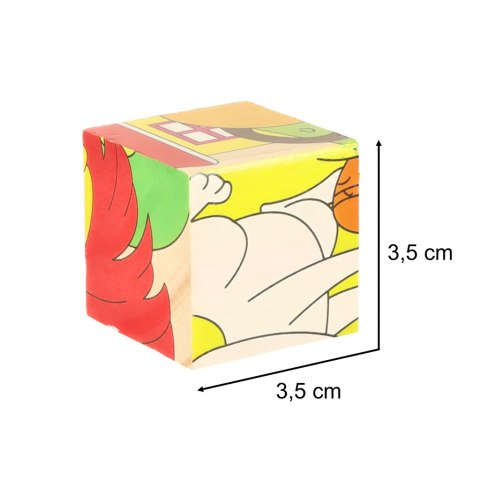 Klocki drewniane edukacyjne puzzle układanka kostki Farma 6w1 9el. Klocki drewniane edukacyjne puzzle układanka kostki Farma 6w1 9el.