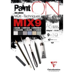 Blok papieru Mixmedia 9x3 ark. A5, 250g