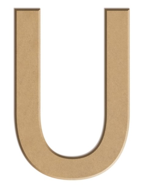 Litera płaska U z MDF H: 10 cm Litera płaska U z MDF H: 10 cm