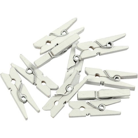 Mini Klamerki 25x3 mm 36 szt. Białe Mini Klamerki 25x3 mm 36 szt. Białe