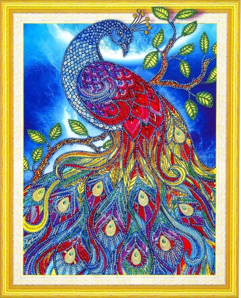 Obraz Diamentowa Mozaika 47x57cm Paw Obraz Diamentowa Mozaika 47x57cm Paw