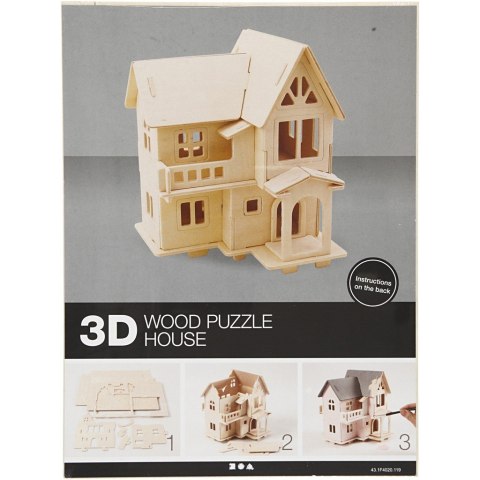 Puzzle 3D drewniane Domek 4 Puzzle 3D drewniane Domek 4