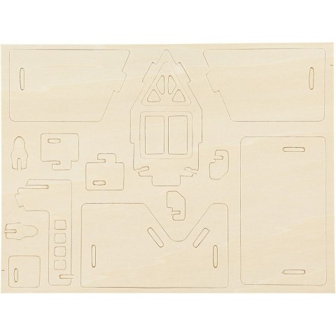 Puzzle 3D drewniane Domek 4 Puzzle 3D drewniane Domek 4